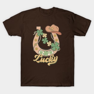 Lucky Charm Irish Shamrock St Patricks Day Cowboy Hat Western Irish American T-Shirt